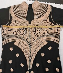 Party Wear Suit With Heavy Golden Emb
