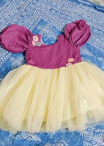Adorable Purple & Yellow Tulle Dress