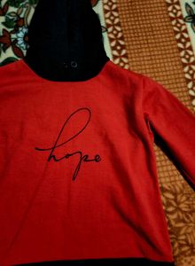 Red Hoodie with 'Hope' Slogan