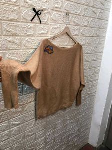 Cute Brown Patch Sweater🕶️‼️
