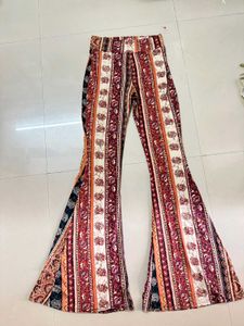 Paisley Print Flare Leg Pants