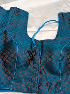 Elegant Blue Blouse Brocade