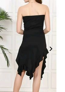 korean assymetrical Strapless Dress