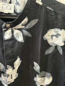 Floral Print Black Shirt