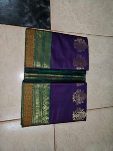 Purple Colour Polyester Saree