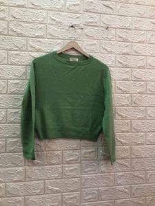 Green cute crop sweater✅🍬💗