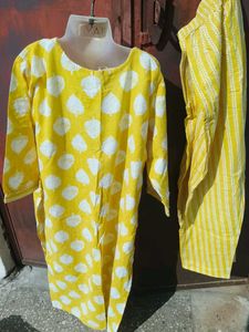Yellow Printed Kurta Set