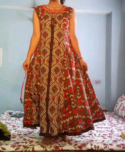 Elegant Patterned Anarkali Dress
