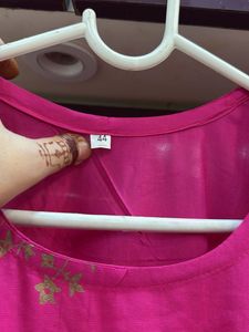 Pink Printed Kurta (untouched)(Xxl)