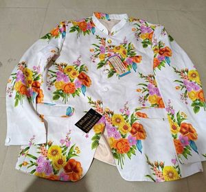 Hang Up Floral Print Men's Blazer, 46 Size
