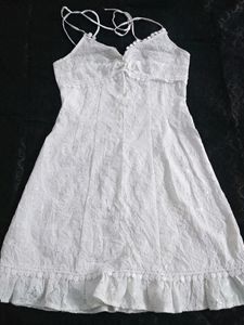 Embroided White Dress