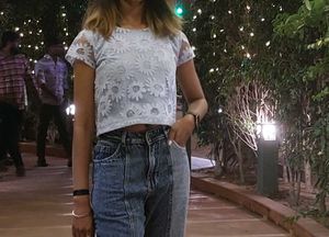 Blue Floral Crop Top