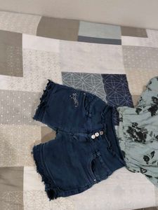 Combo Of Shorts+Kaftan Top+Cap
