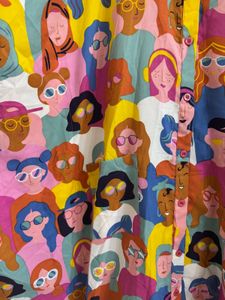 New Without Tag Print Kaftan Pocket Dress