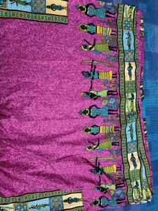 Women Pink African Print Kaftan Maxi Dress
