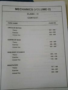 Mechanics Vol 2 Neet Class 11
