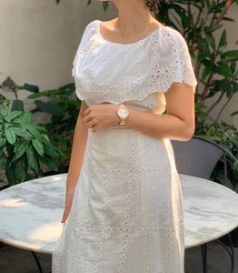 White Eyelet Maxi Dress