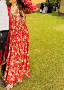 Elegant Floral Anarkali Kurta Set