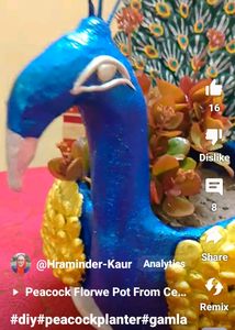 Hand Made Peacock Planter Pot