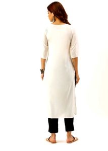 White Printed Kurti