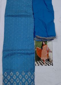 Teal Blue Dress Material
