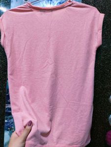 Pink Embellished V-Neck Tee