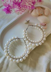 Pearl Hoop Earrings SALE