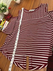 Striped Cold Shoulder Top🥀