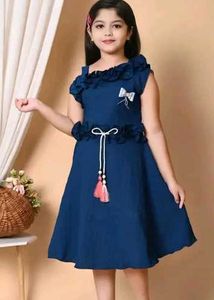 Girls&#39; Elegant Navy Blue Party Dress