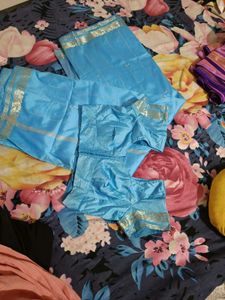Zari Work Silk Saree With Blouse