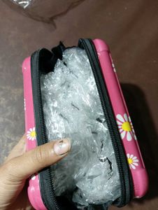 Pink Floral Mini Suitcase Bag