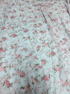 Floral Print Top with Pearl Detail