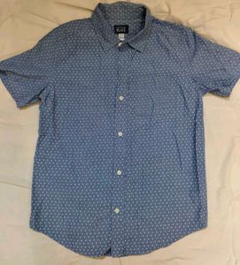 Boys Blue Patterned Shirt