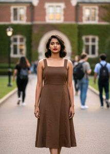 Tokyo talkies Chic Brown Sundress