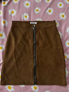 Brown Zip Skirt