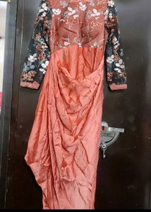 Coral Partywear Dress For 34 Bust
