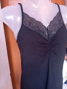 Black Lace Trim Cami Top