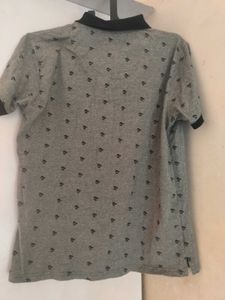 Gray Patterned Polo Shirt