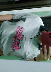 Grey Crop T-shirt