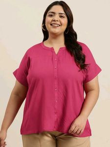Sztori Plus Size Solid Shirt Style Top