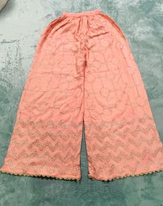 Peach Embroidery Sharara