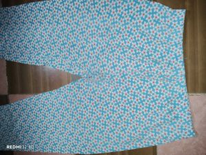 Floral Print Fabric-Blue and White Pent With Kurti