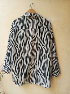 Zebra Print Korean Oversized Shirt (Women)