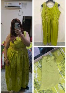 Green shiny anarkali