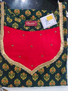 Swaleha Green & Red Kurti