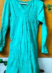 A Line Kurta Sea Green