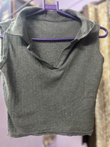 Gray Sleeveless Top