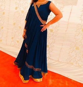 Elegant Navy Blue Ethnic Gown