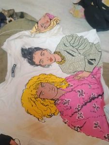 Graphic Print Tee with Faces