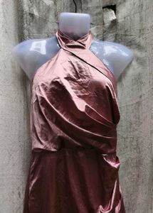 Elegant Satin Slit Dress